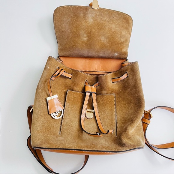 Michael Kors Tan Suede Backpack - Picture 2 of 7